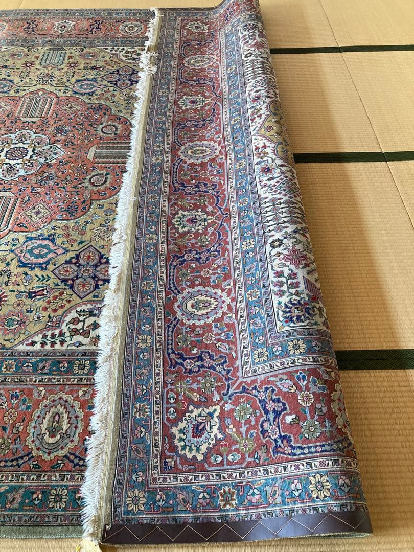 ホットケーキパーラー希少ペルシャ絨毯タブーリズ産3.56m x 2.7m