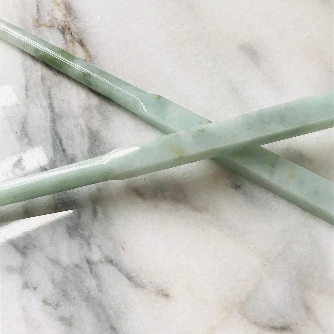 【O1190-001】翡翠　ミャンマー産　一点もの　インテリア　お箸　箸立て