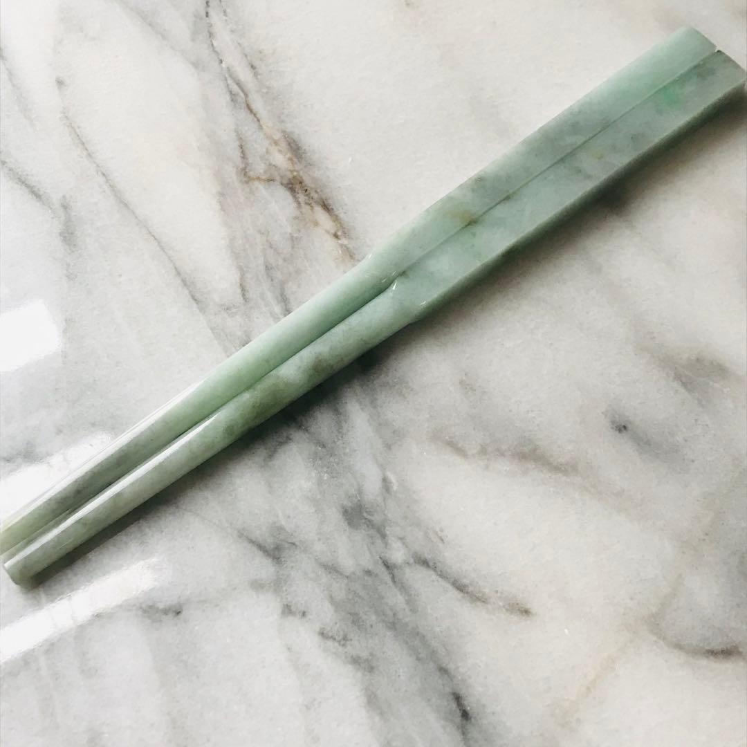 【O1190-001】翡翠　ミャンマー産　一点もの　インテリア　お箸　箸立て