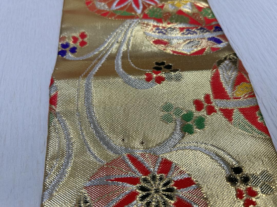 七五三セット　祝帯ペアセット　赤・黒　鞠　中サイズ　草履17cm　箱入り　②