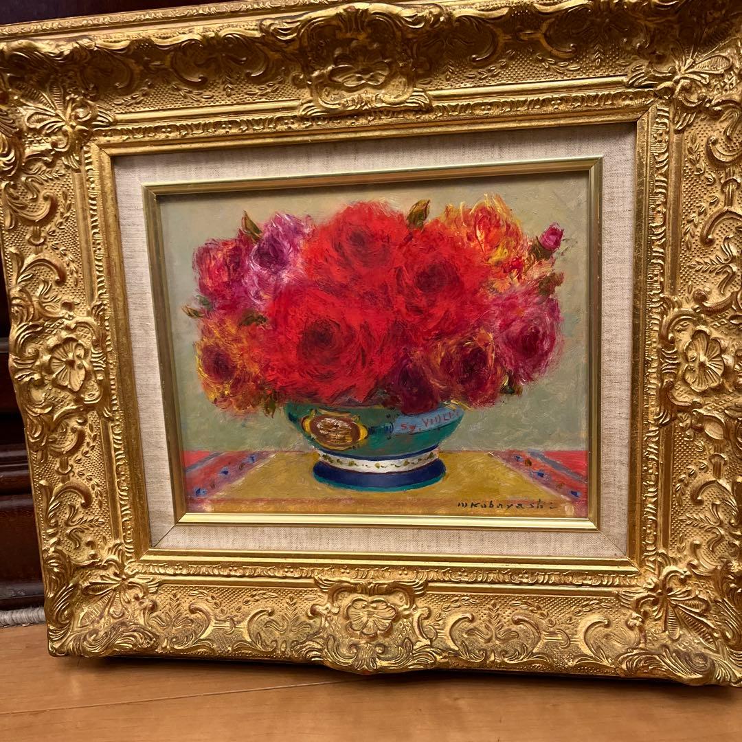 【そら】油絵画《ばら》