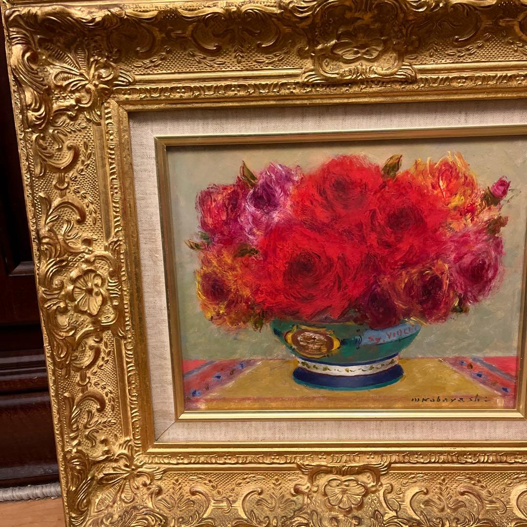 【そら】油絵画《ばら》