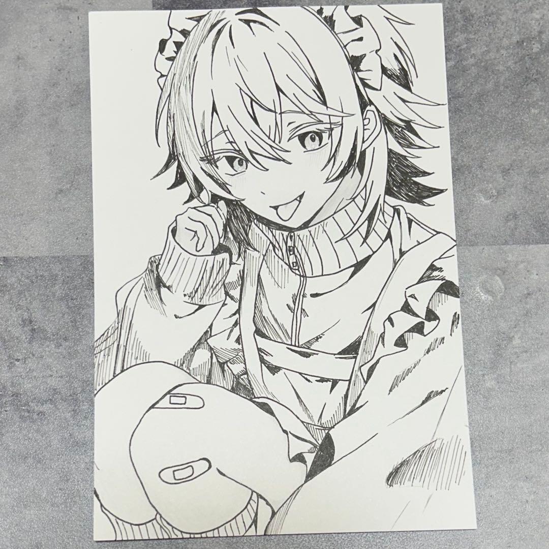 アナログイラスト 手描きイラスト モノクロ オリジナル ジャージメイド