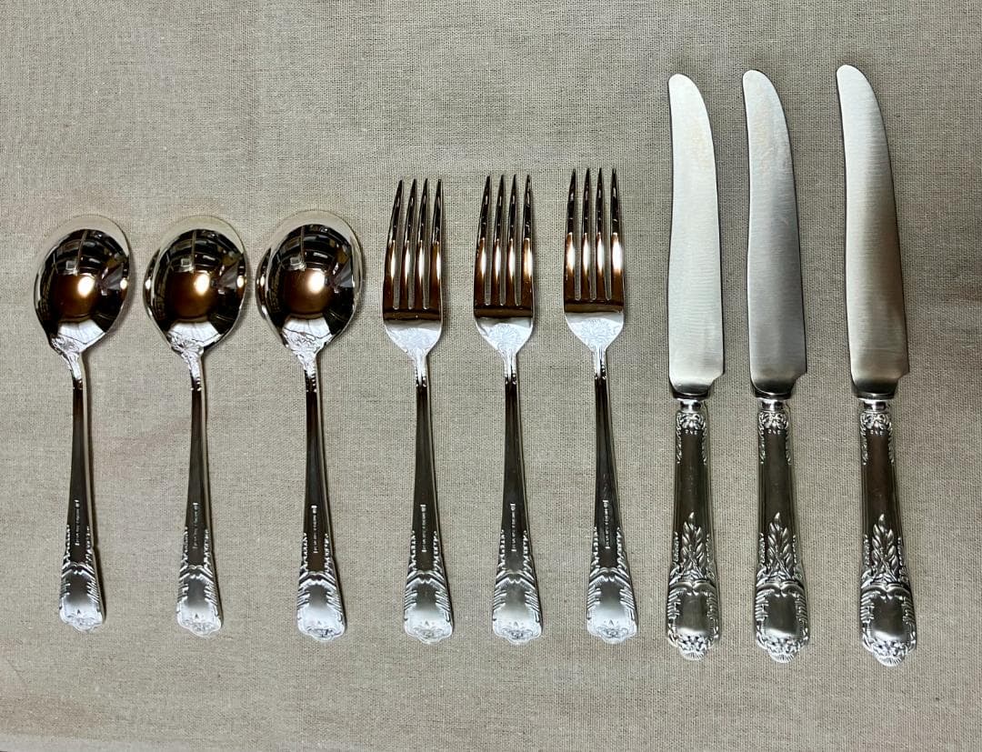 カトラリー Laurel 月桂樹 ナイフ・フォーク・スプーン 3セット 燕物産