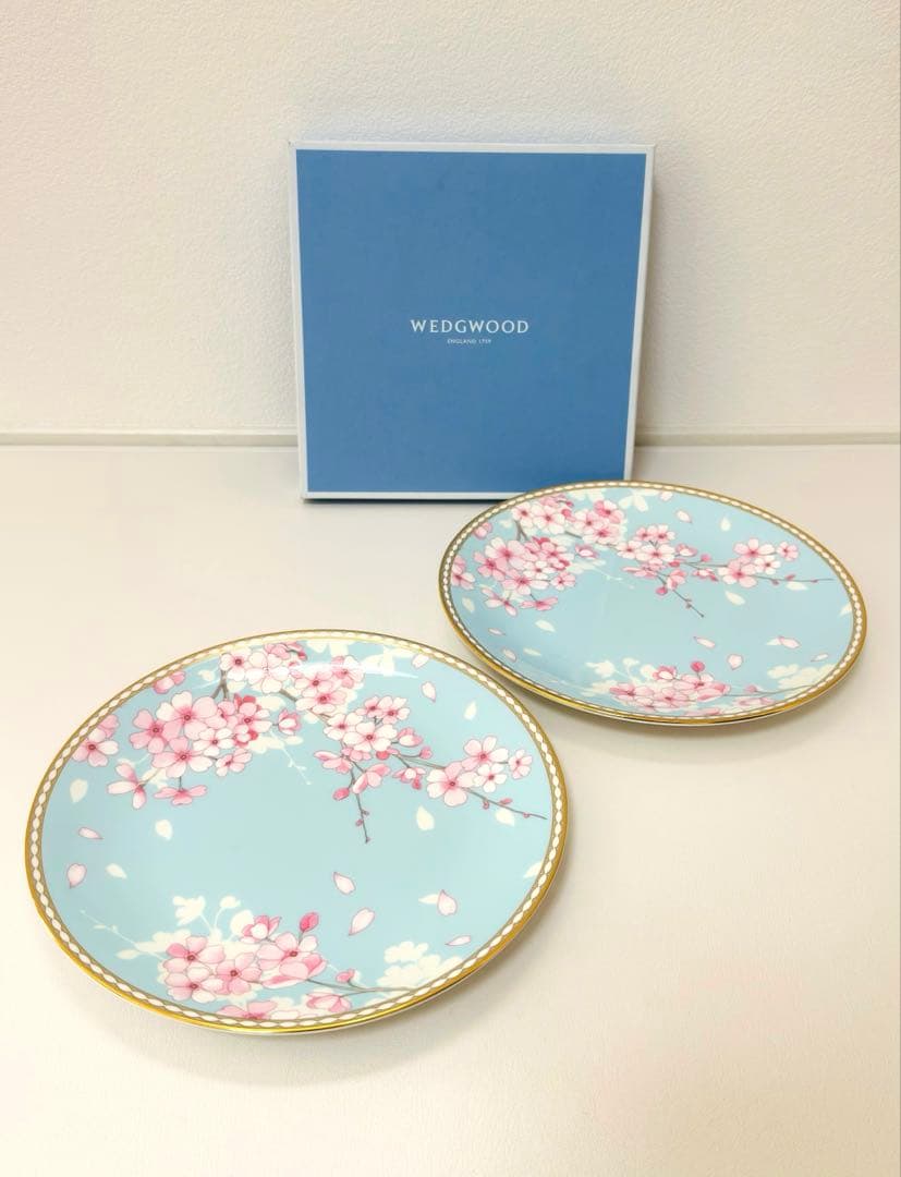 【新品】ウェッジウッド スプリングブロッサム　クーププレート 4枚セット