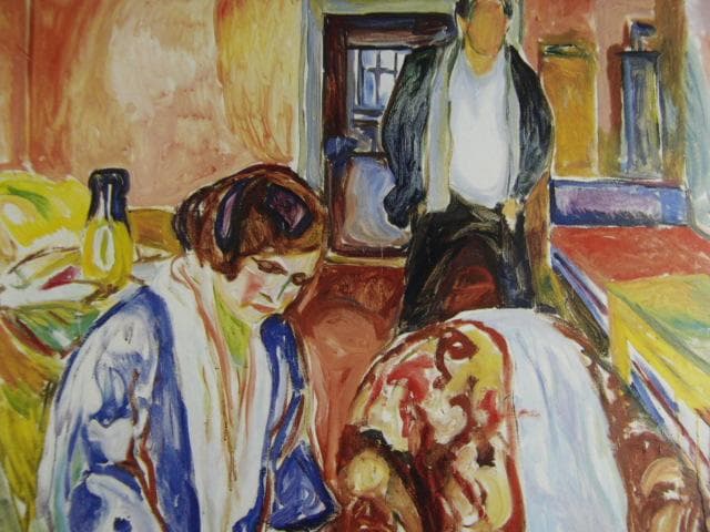 ムンク、『芸術家とモデル II』、希少な画集より、新品高級額・額装付