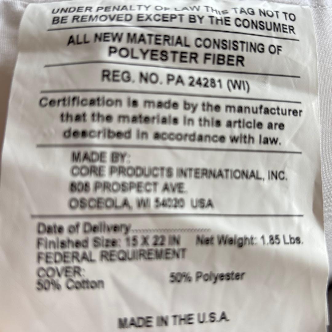 アメリカ製　医療用　枕　ほぼ新品⭐︎