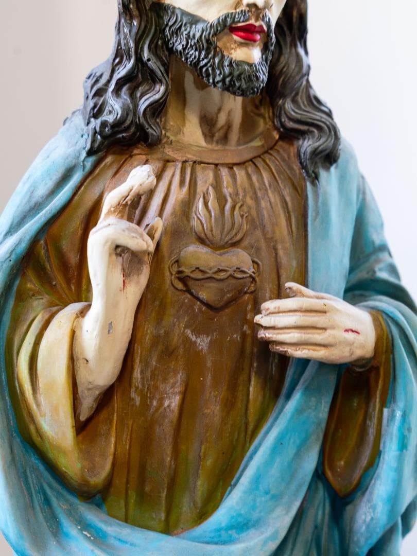 イエス・キリスト像 Jesus Statue アンティーク 木彫り彫刻