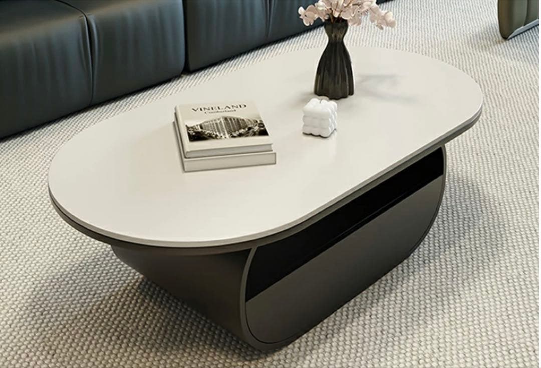 【売り切り希望！！】セラミック天板　センターテーブル（ホワイト×ブラック）