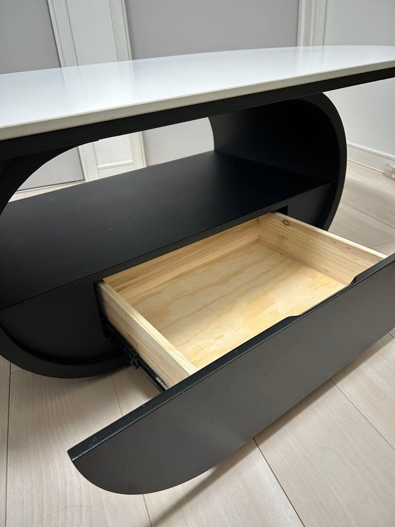 【売り切り希望！！】セラミック天板　センターテーブル（ホワイト×ブラック）