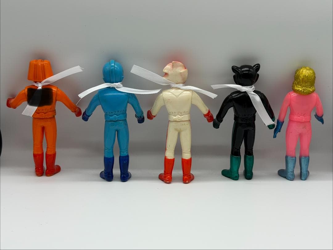 当時物】バトルフィーバーJ ポピー ソフビ 5体セット 昭和レトロ 特撮