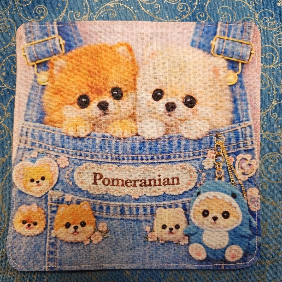 ご確認用　きゃんべる様　ポメちゃん柄　ハンカチ　ハンドメイド12/11