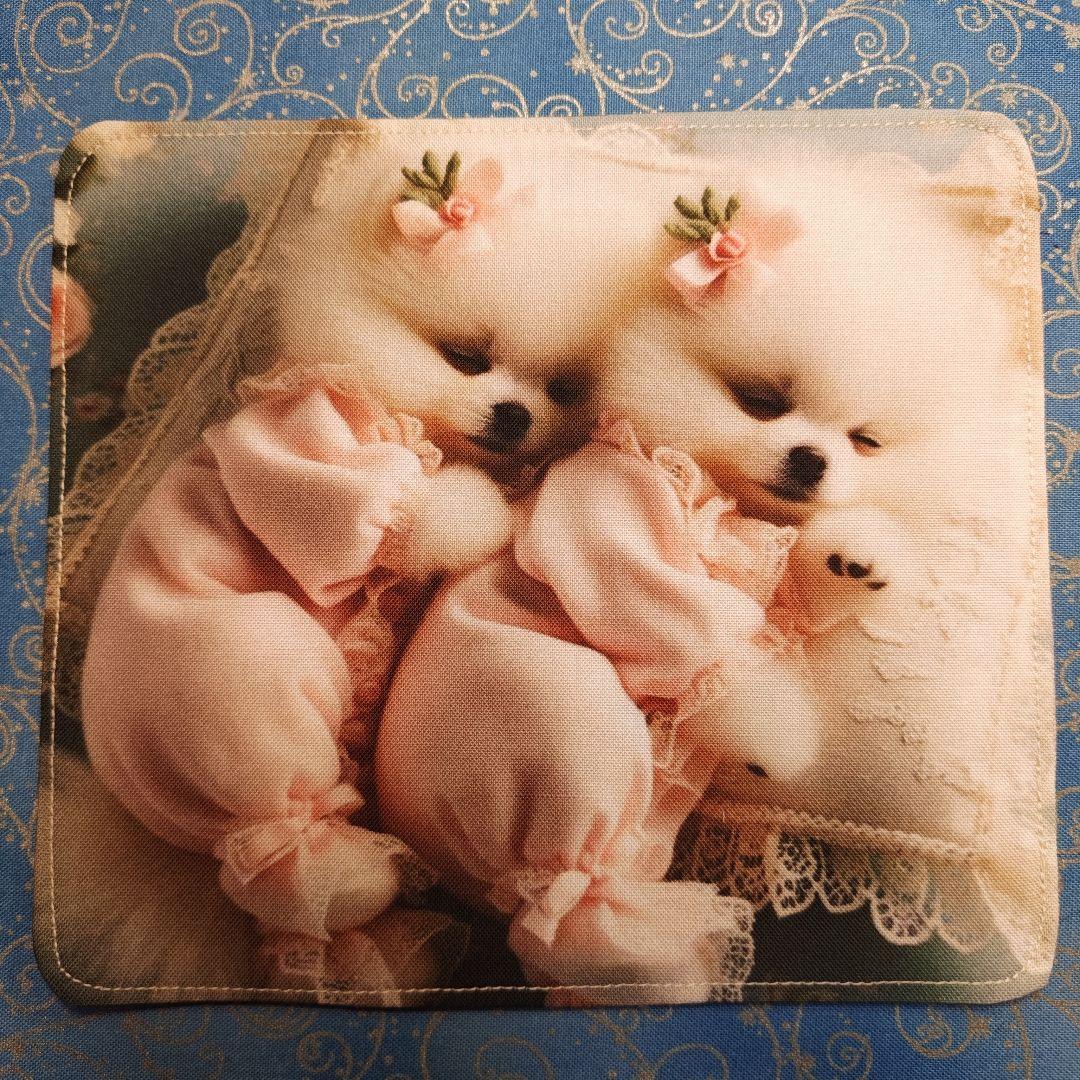 ご確認用　きゃんべる様　ポメちゃん柄　ハンカチ　ハンドメイド12/11