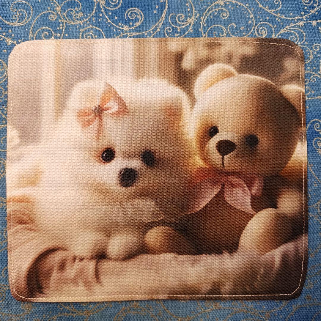 ご確認用　きゃんべる様　ポメちゃん柄　ハンカチ　ハンドメイド12/11