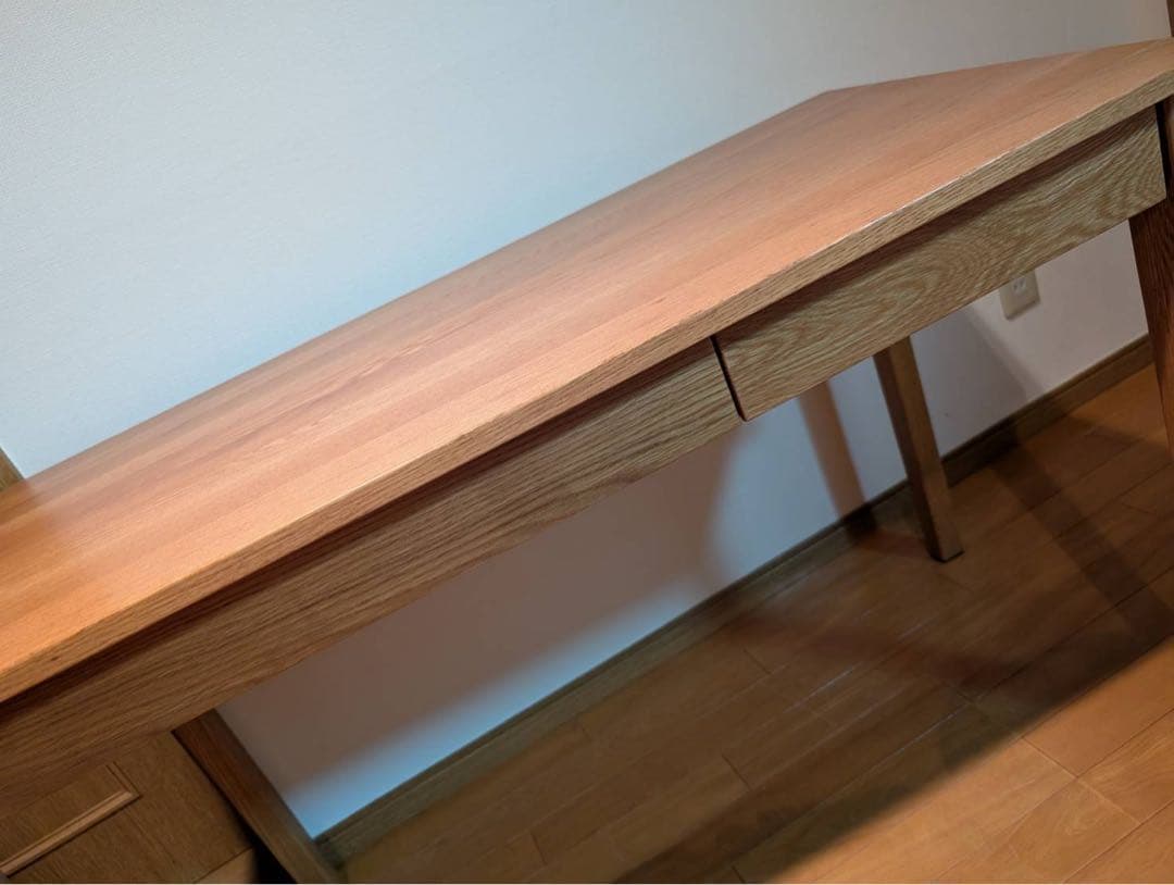 ■送料込■無印良品 MUJI 無垢材 木製デスク オーク材 事務学習机テーブル