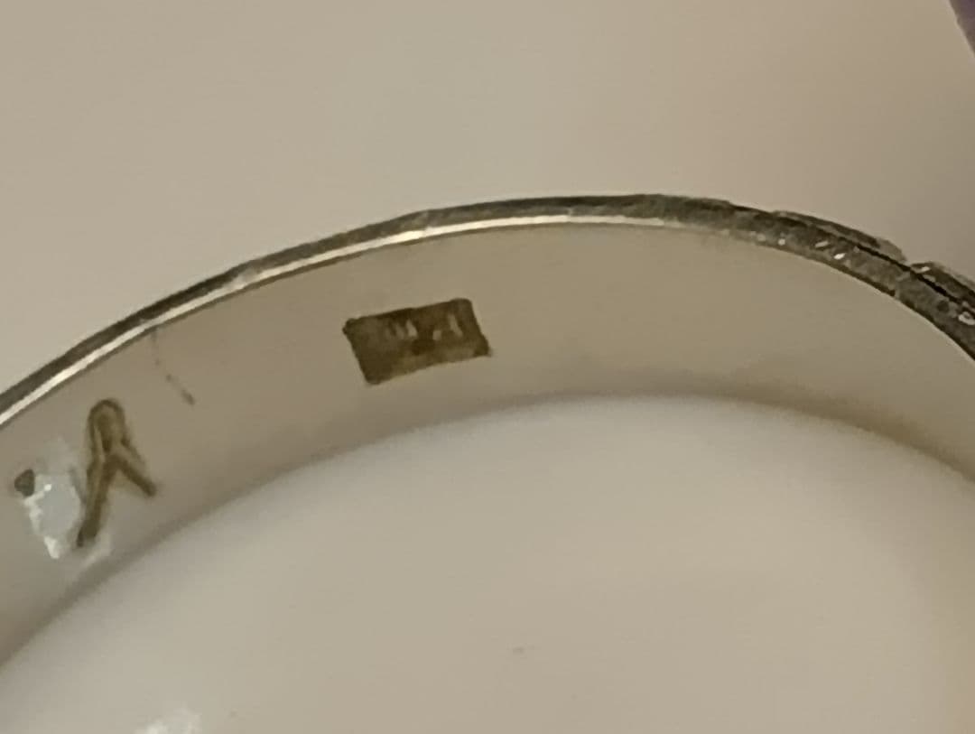 紫色のストーンリング 11g PT プラチナ Pm刻印 刻印あり ヴィンテージ