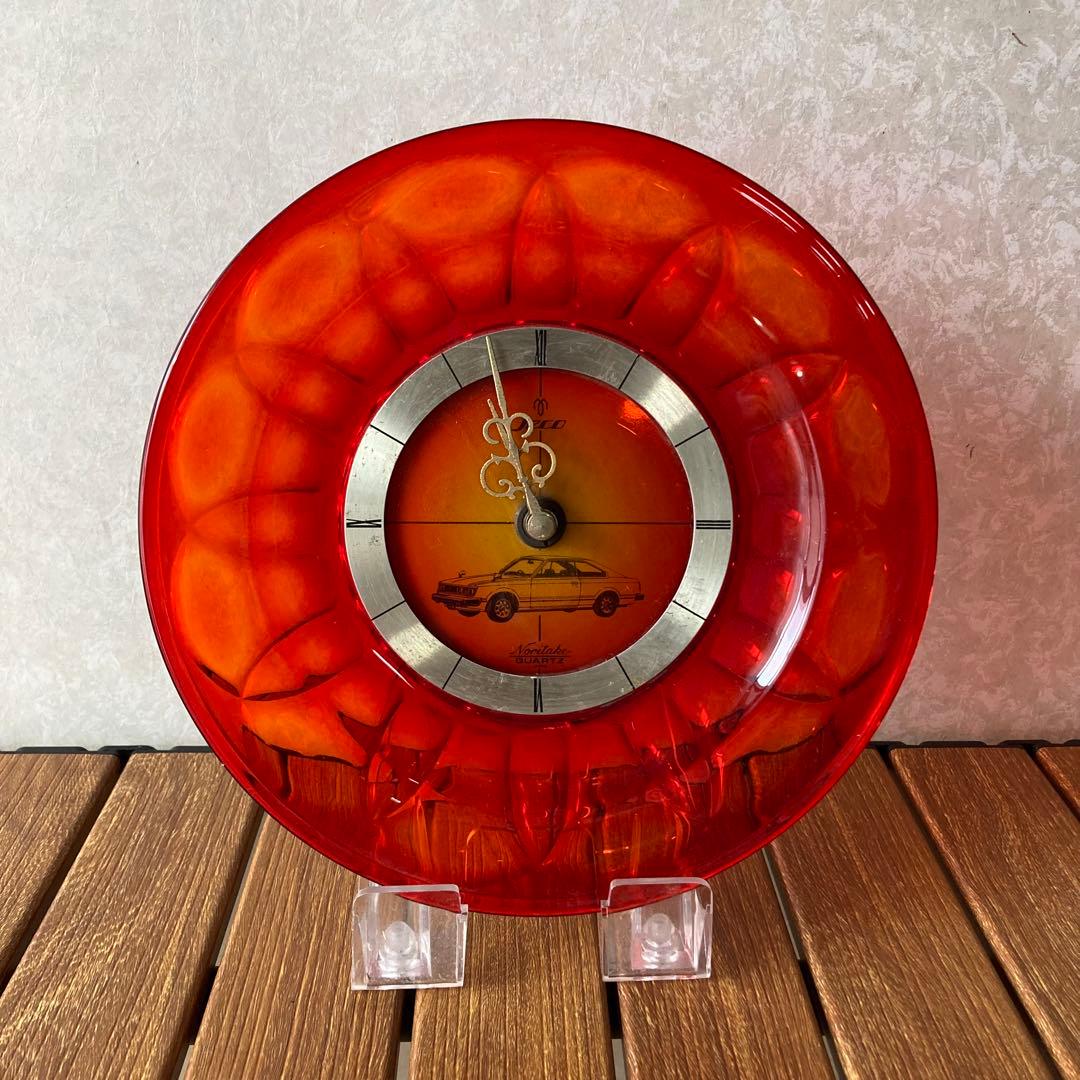 希少 ジェコー jeco ノリタケ クォーツ 壁掛け時計 ガラス製 車イラスト