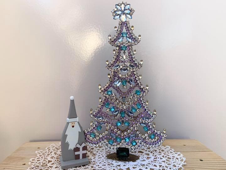 30cm特大/Bijoux刻印付/チェコガラス/クリスマスツリー/P302/卓上