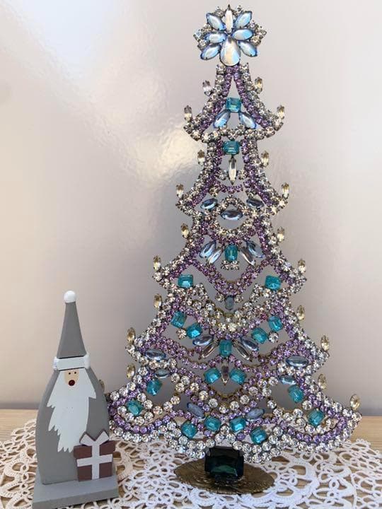 30cm特大/Bijoux刻印付/チェコガラス/クリスマスツリー/P302/卓上