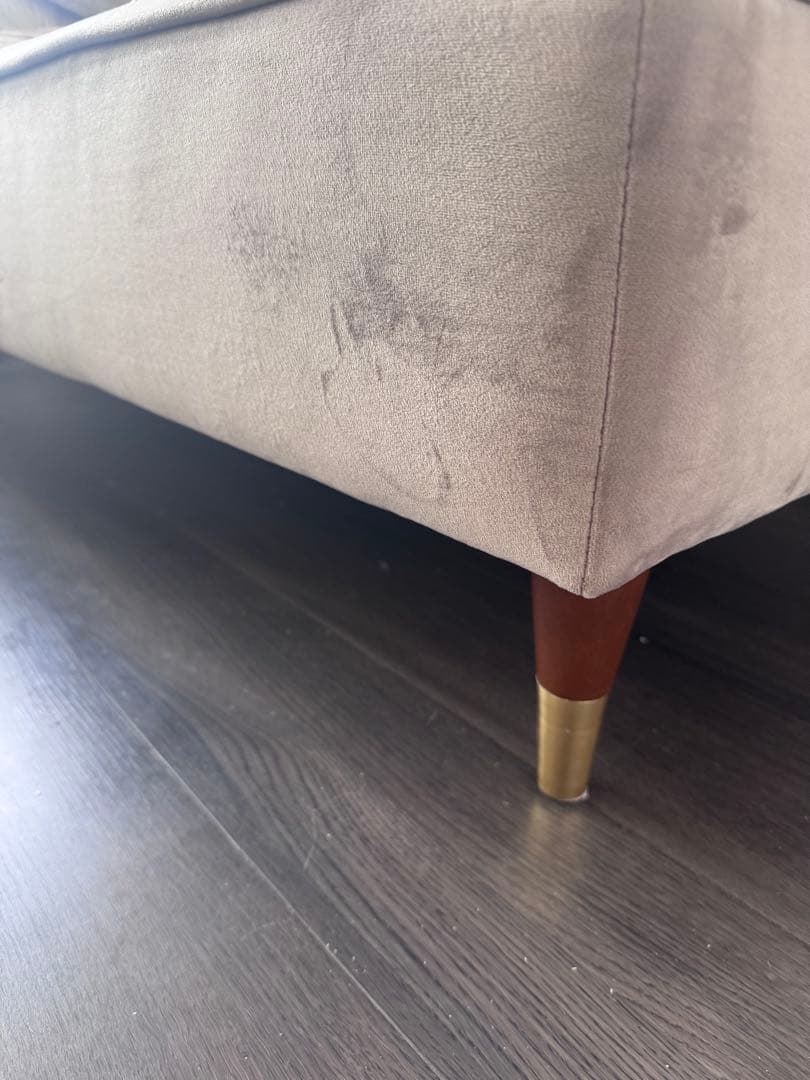 グレー ベルベット ソファ　ロウヤ　lowya 美奈子