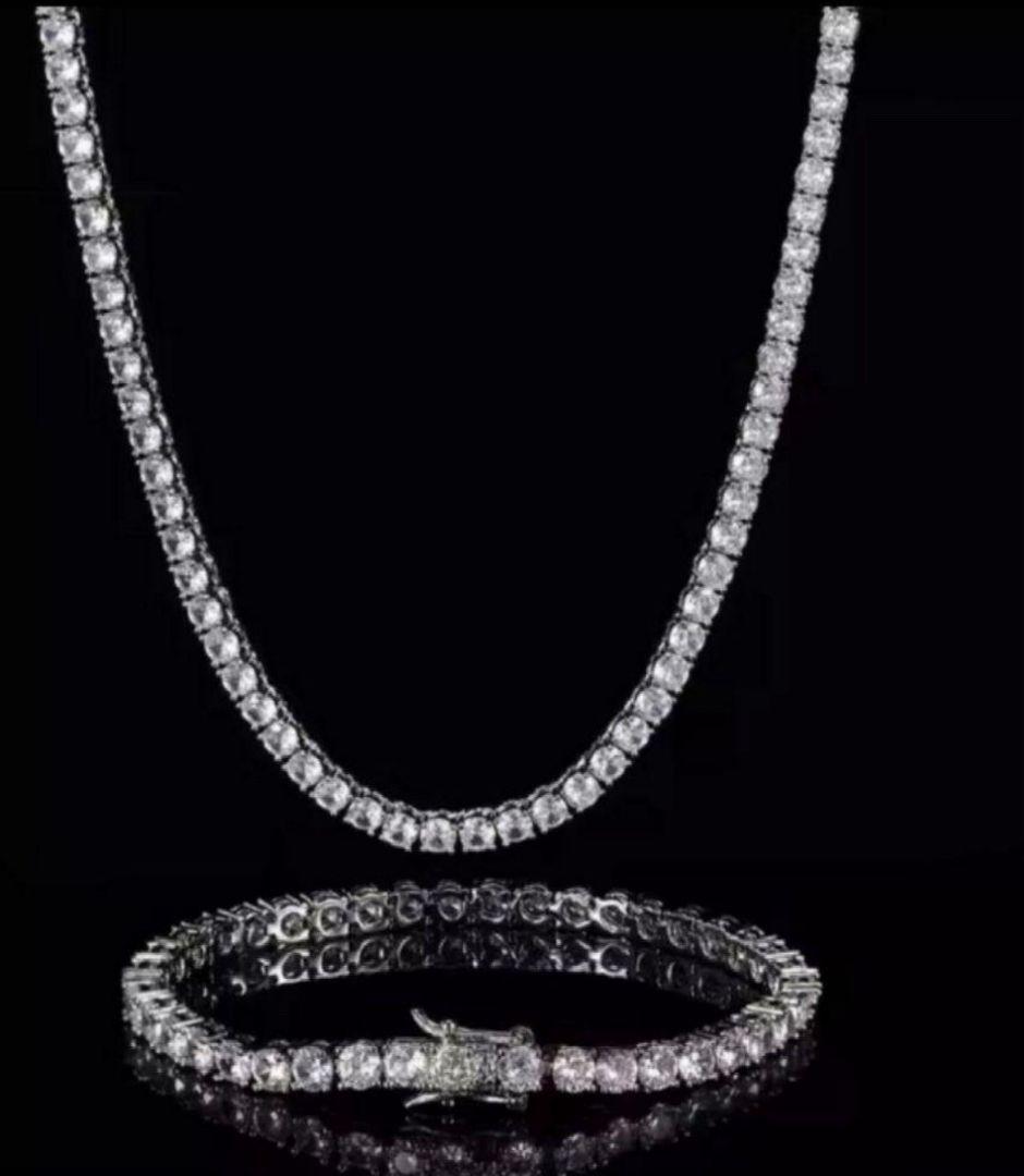 セット商品　クロス&テニスネックレス　CZ 十字架チェーン　新年セール　特価品