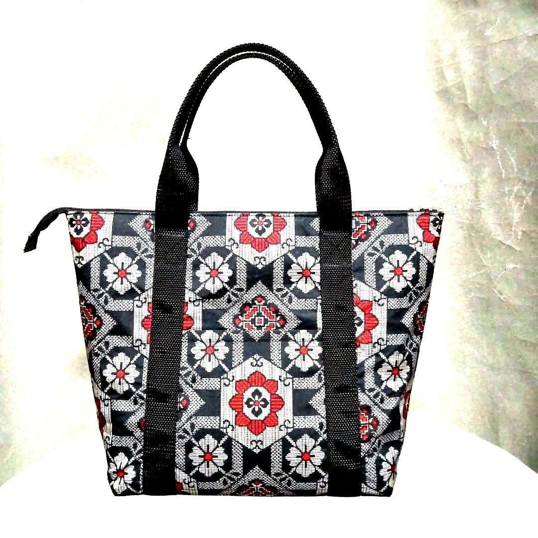 大島紬ハンドバック (ファスナー)