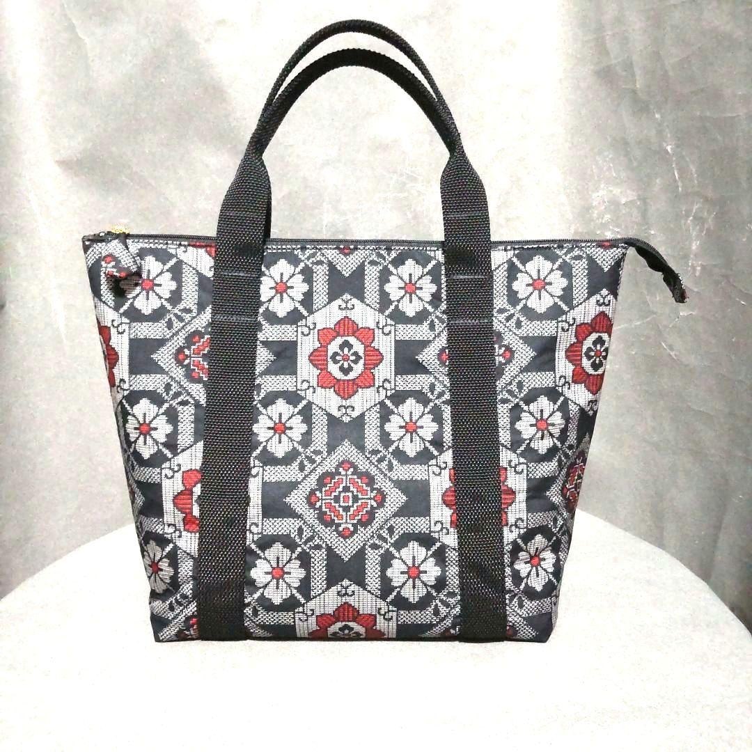 大島紬ハンドバック (ファスナー)