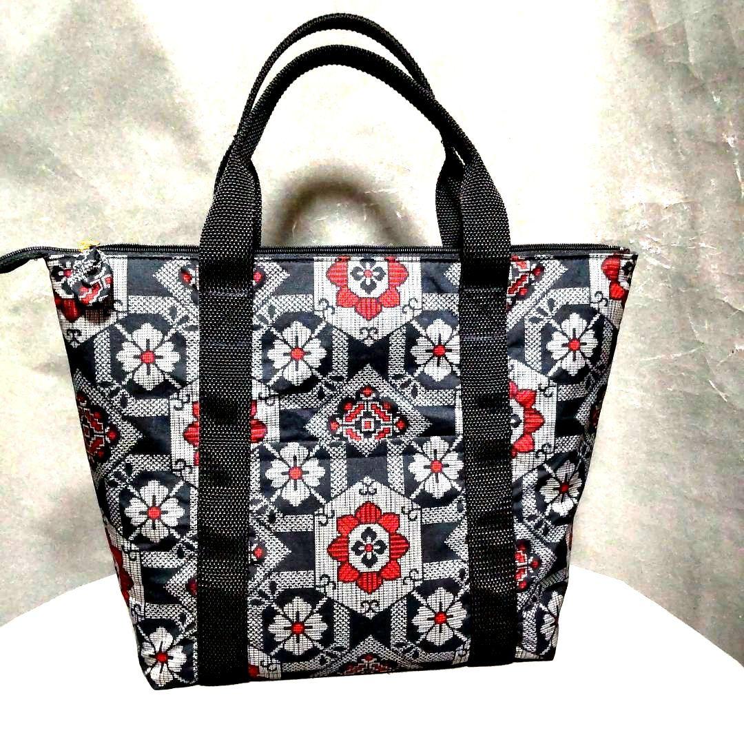 大島紬ハンドバック (ファスナー)