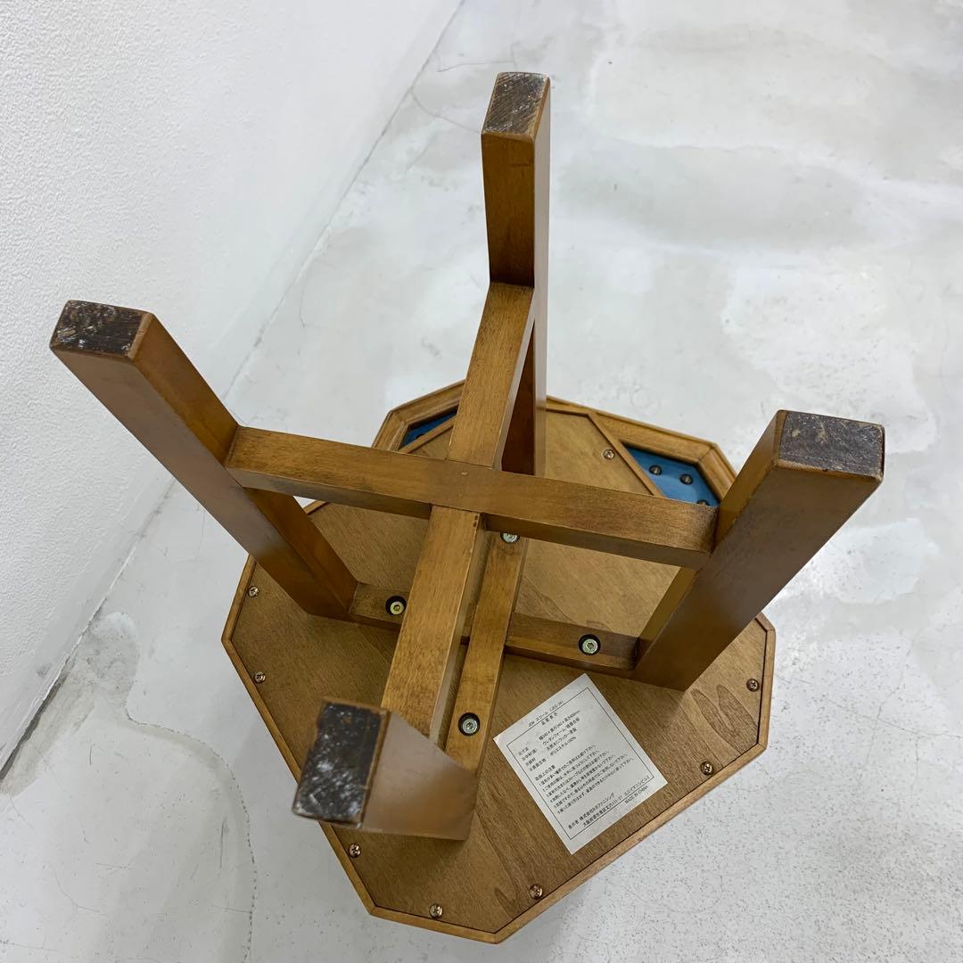 ベロアシートの八角形スツール2脚セット