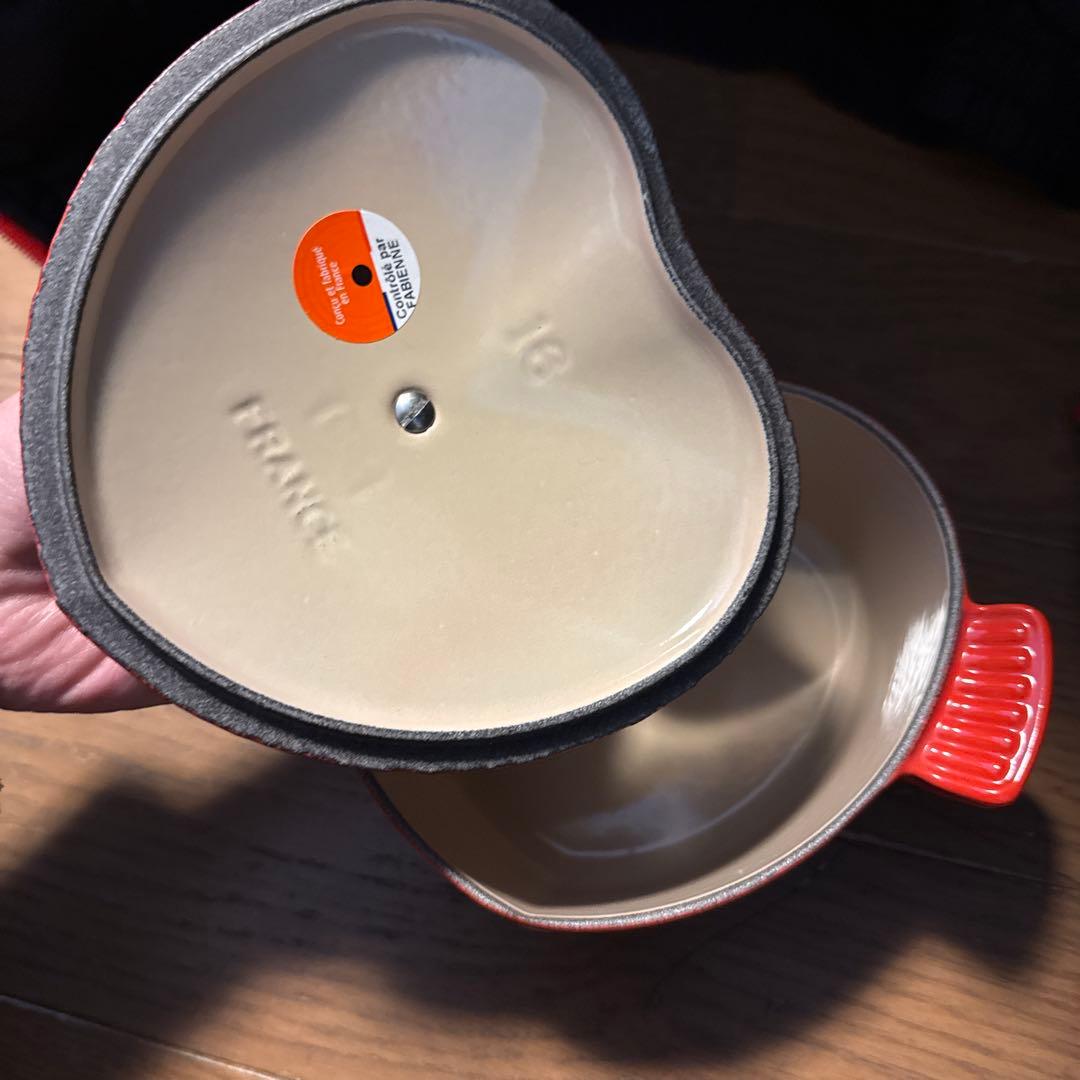 希少ゴールドつまみル・クルーゼ 新品 ハート ココットダムール 16cm