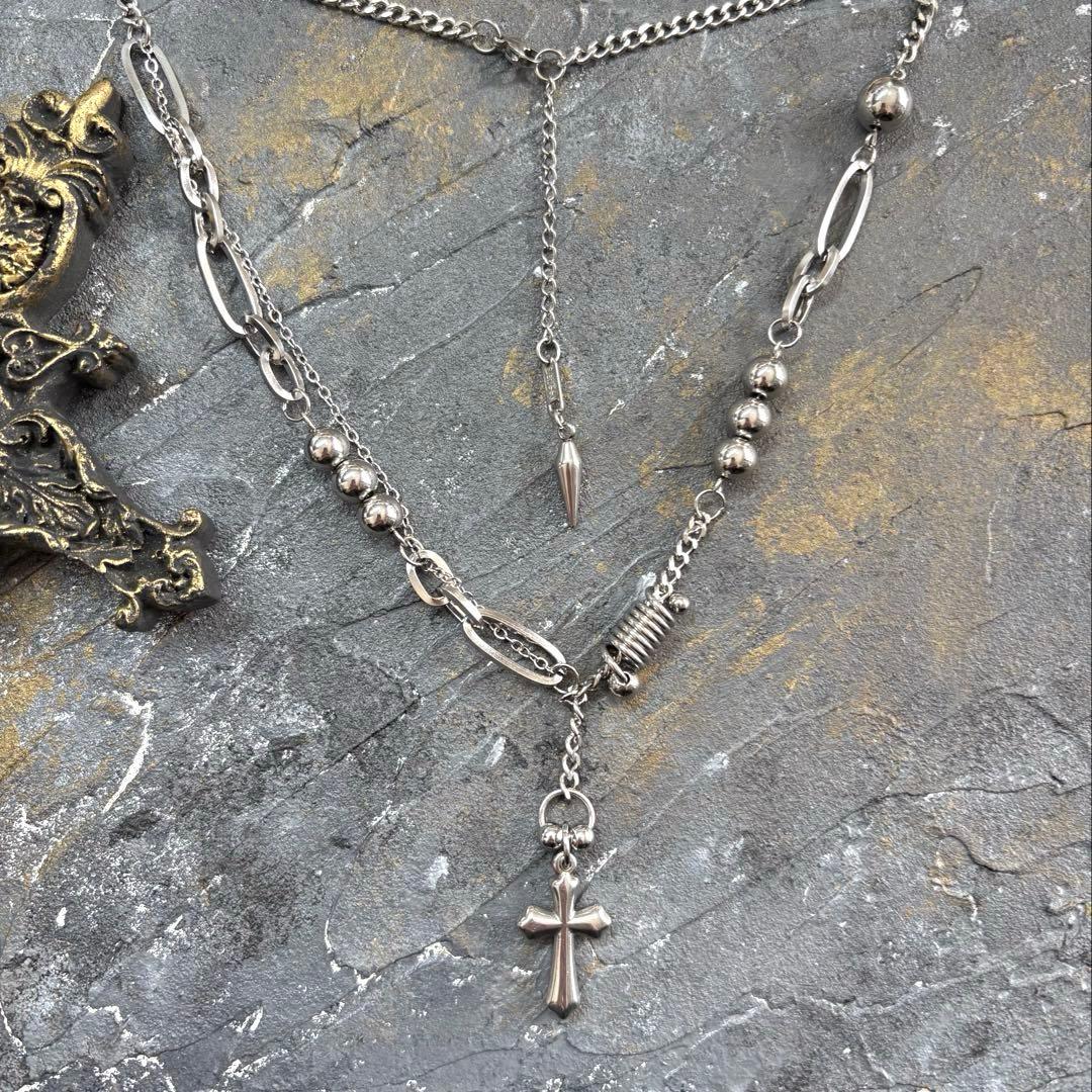 188 基礎パーツまで全てステンレス何種類ものチェーンとパーツを使用　ネックレス チェーンネックレス 304ステンレス 18kgp ゴールド パーツ 素材 アズキ