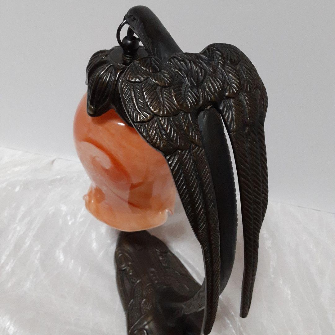 アンティーク テーブルライト 鷹 鷲 猛禽類 チューリップ ガラスライト