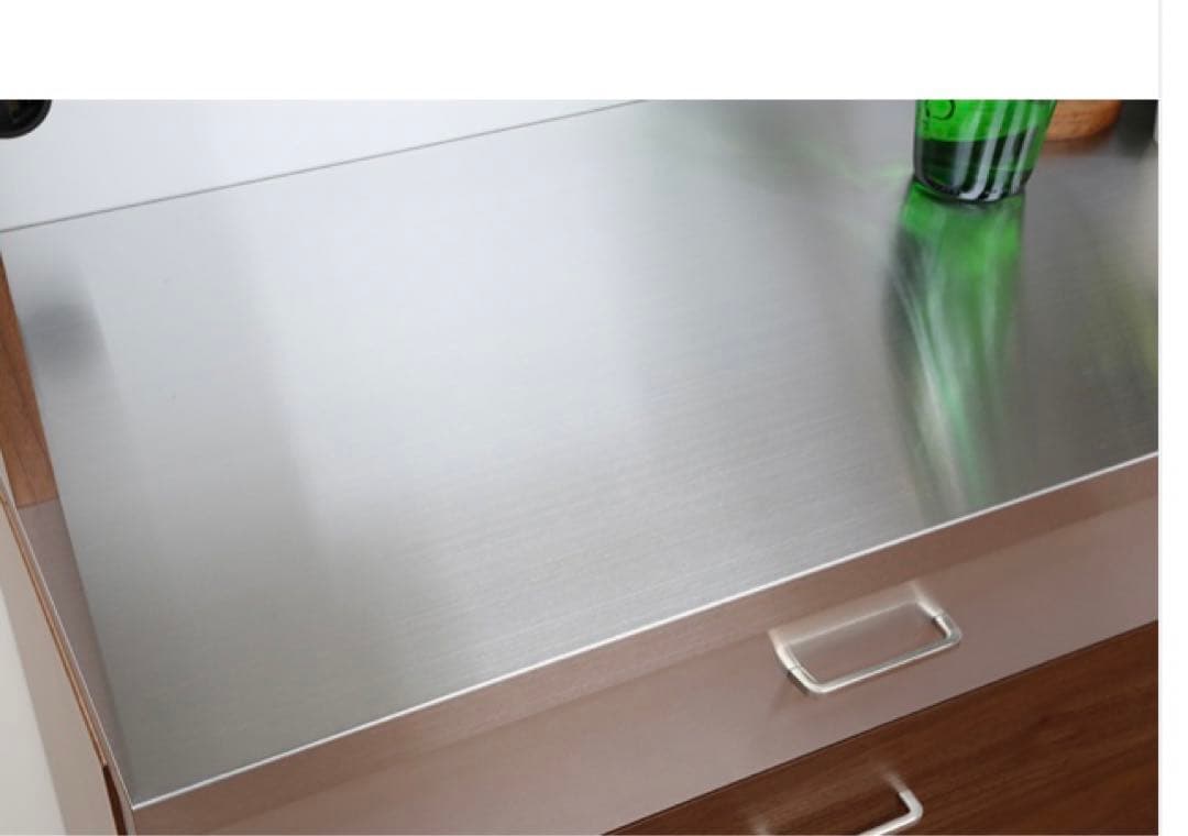 LUCIDOキッチンカウンター　ステンレス天板 3段引き出し