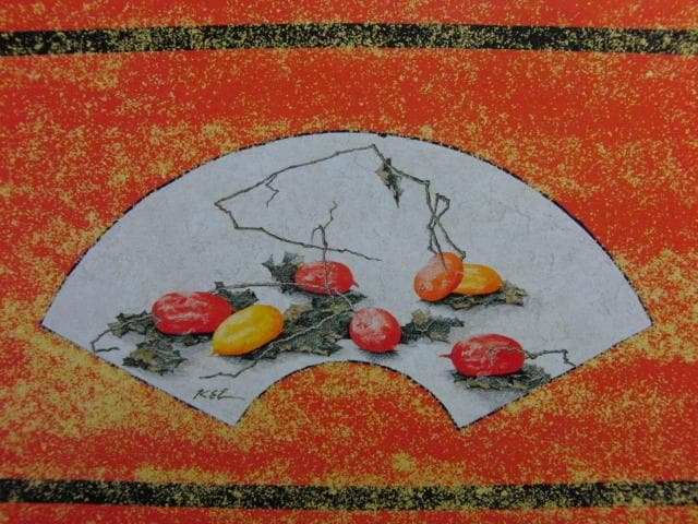 宮田圭、＜遥＞80「カラスウリ」、希少な額装用画集より、新品高級額装付