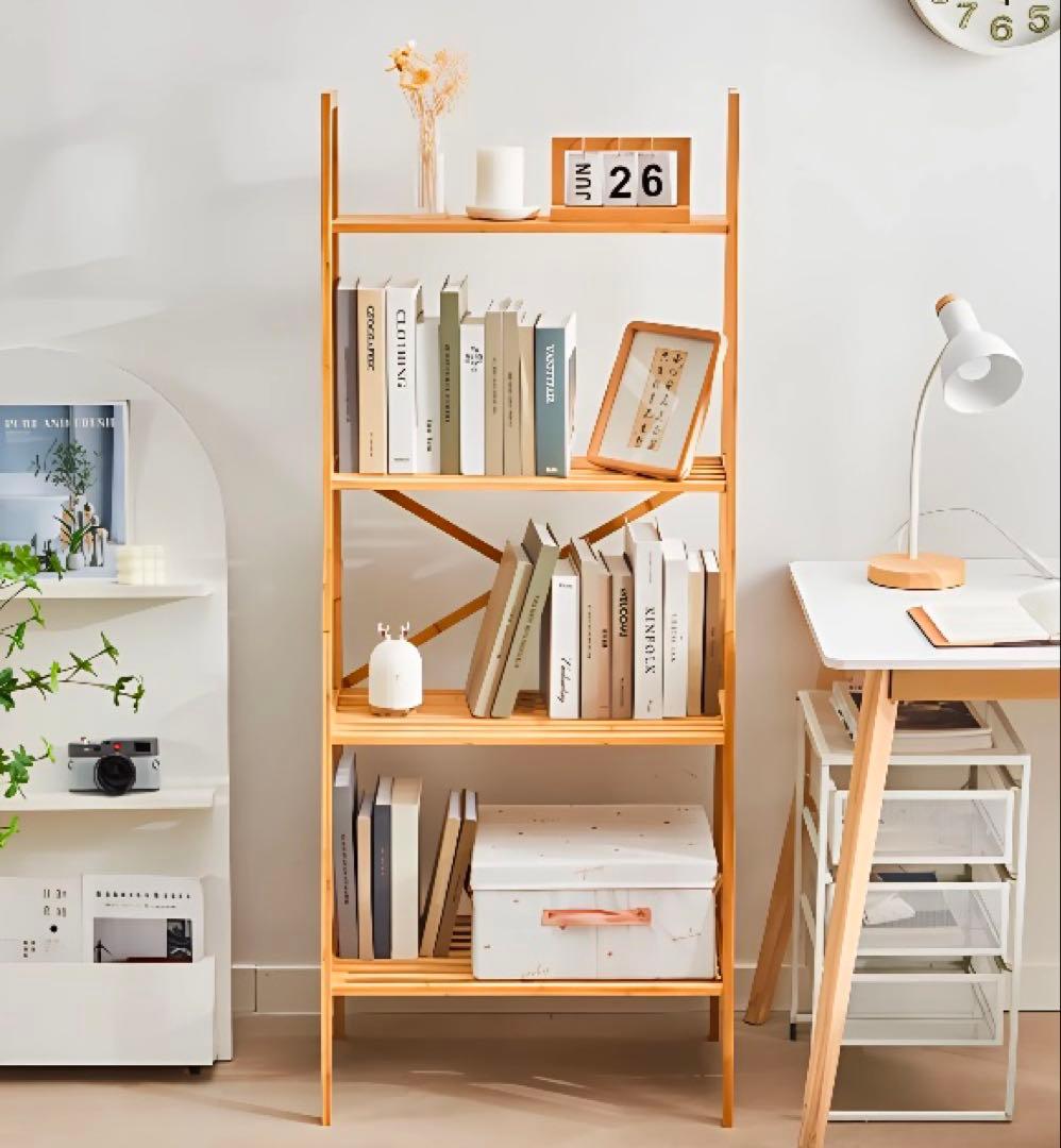 【竹製4段ラック】おしゃれ演出⁂魅せる収納♩