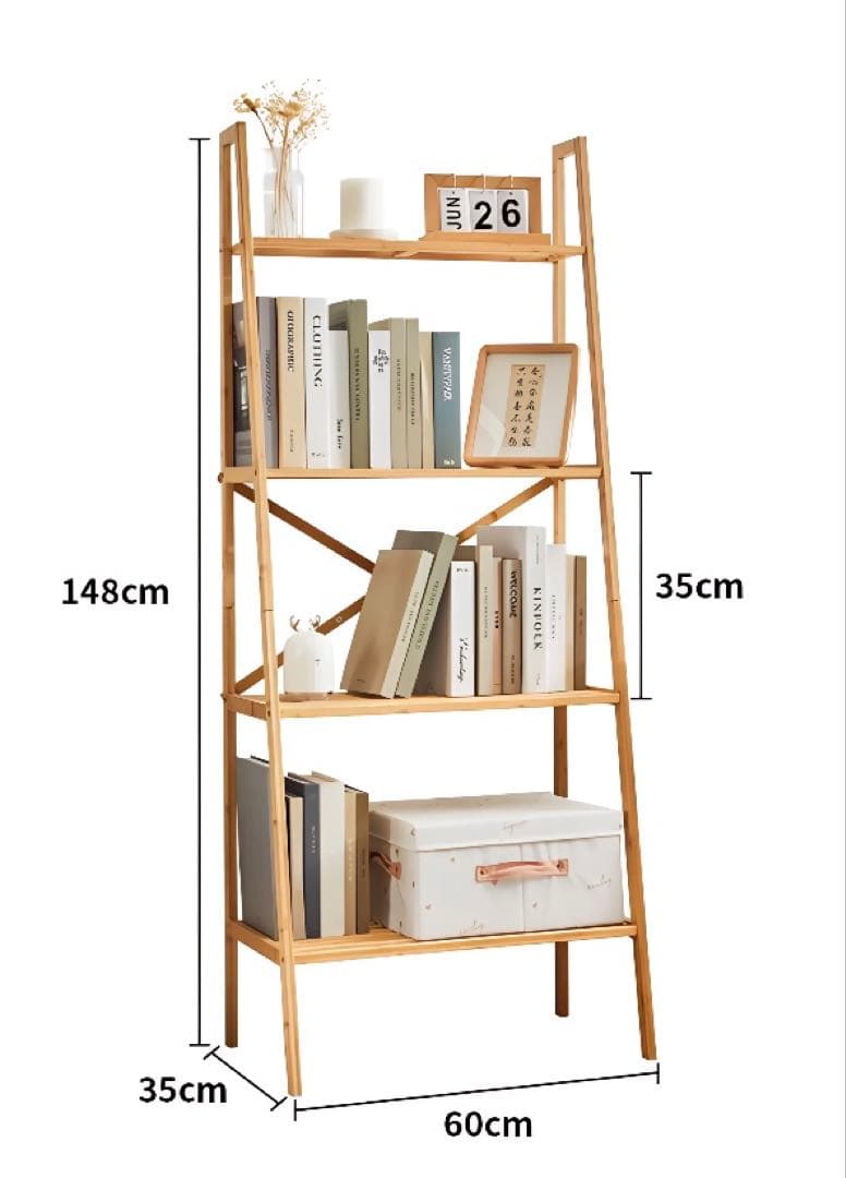 【竹製4段ラック】おしゃれ演出⁂魅せる収納♩