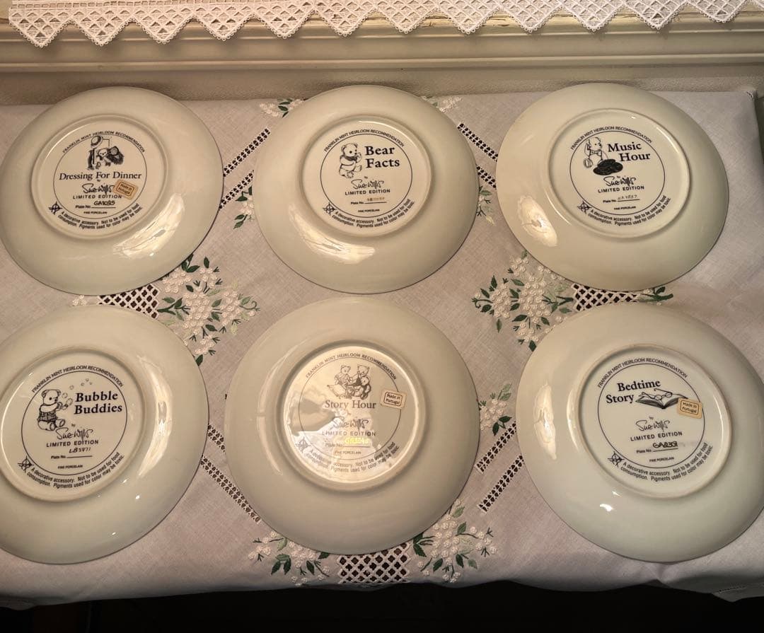限定品フランクリンミント 飾り皿 テディーベアー と猫 6枚セット