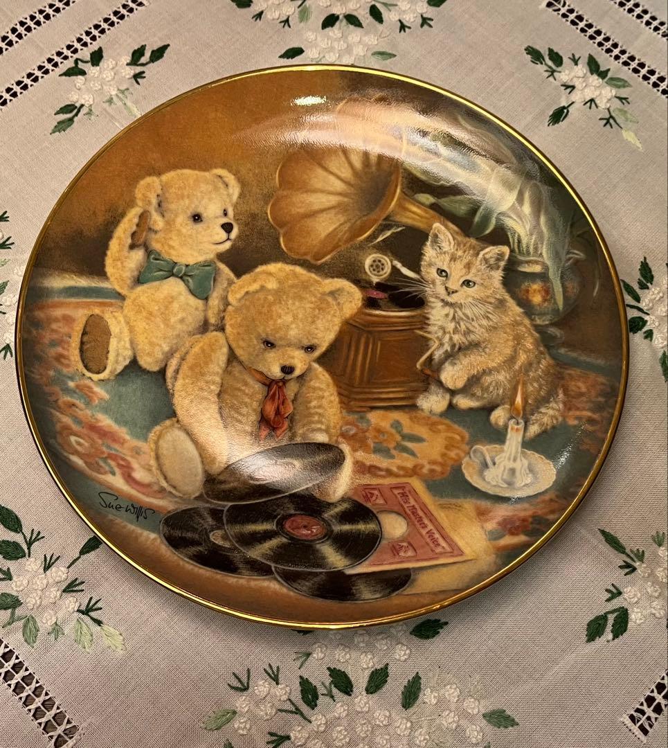 限定品フランクリンミント 飾り皿 テディーベアー と猫 6枚セット