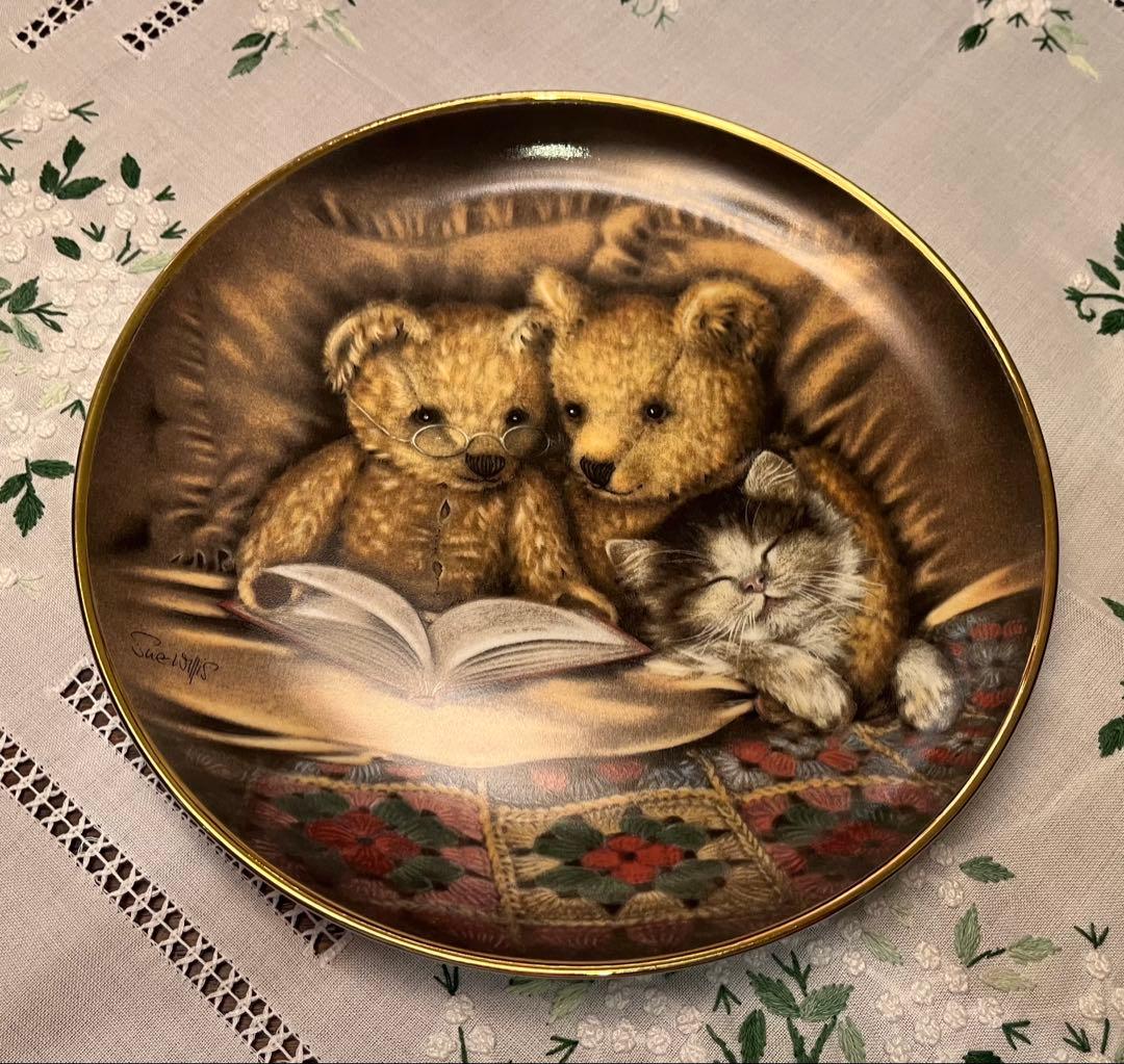 限定品フランクリンミント 飾り皿 テディーベアー と猫 6枚セット
