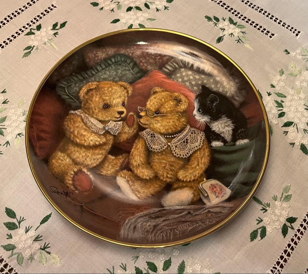 限定品フランクリンミント 飾り皿 テディーベアー と猫 6枚セット