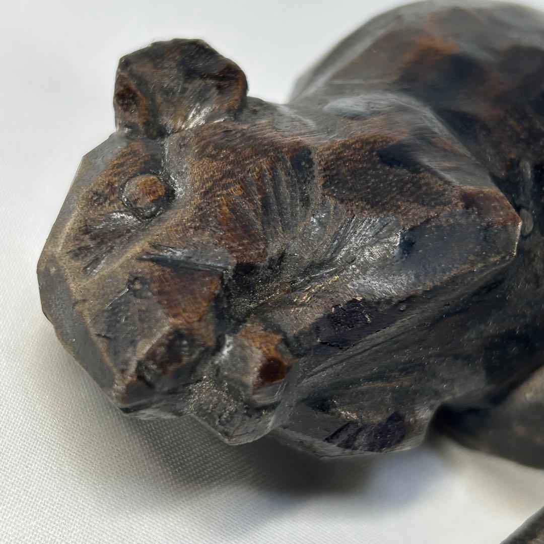 高橋丈雲　木彫り　鼠　木製 ネズミ 彫刻 　置物　干支