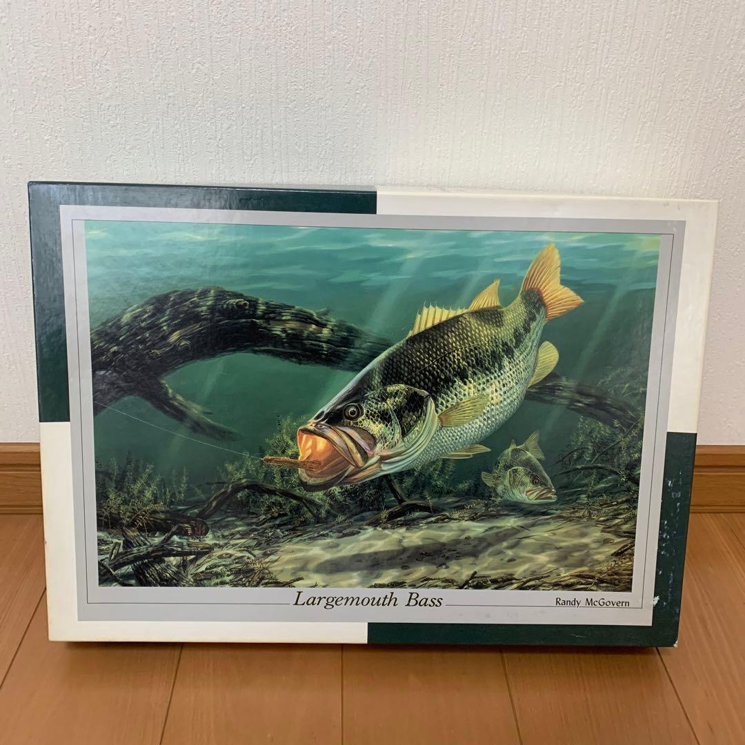 ①ブラックバス ジグソーパズル完成品 箱付 1000ピース 木製額縁付