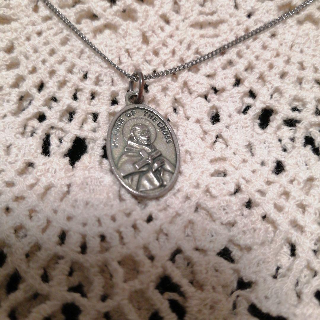 【フランス　アンティーク】アッシジの聖フランチェスコ　メダイ　　ネックレス