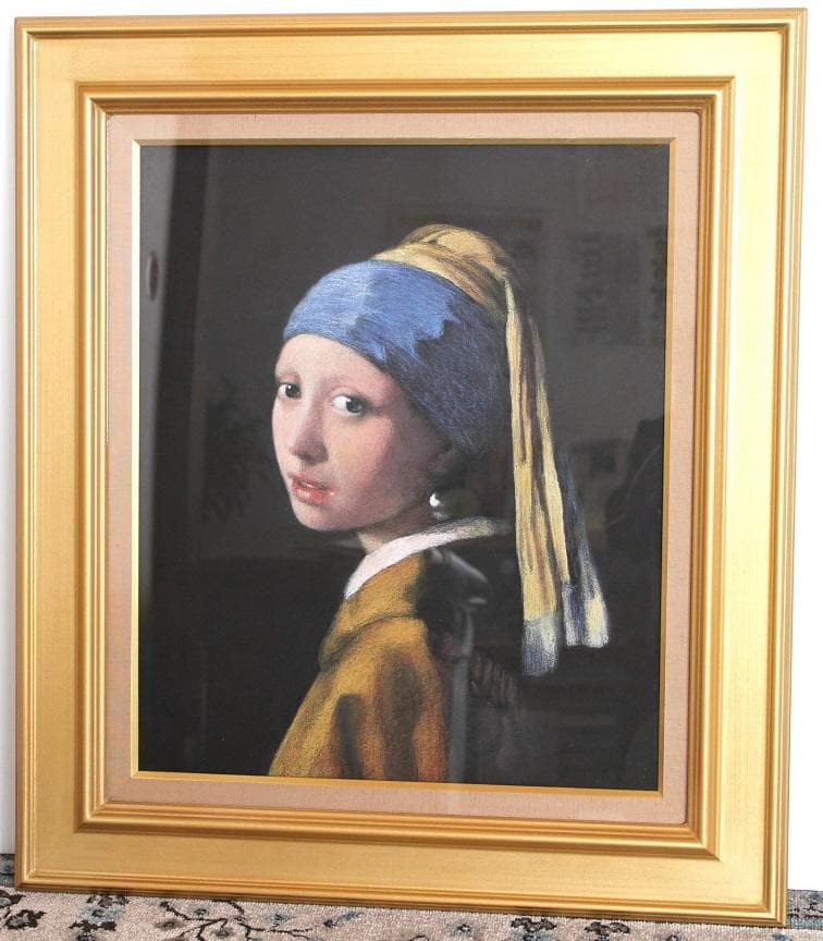 井上 司　フェルメール「青いターバンの少女」模写　パステル画　F8