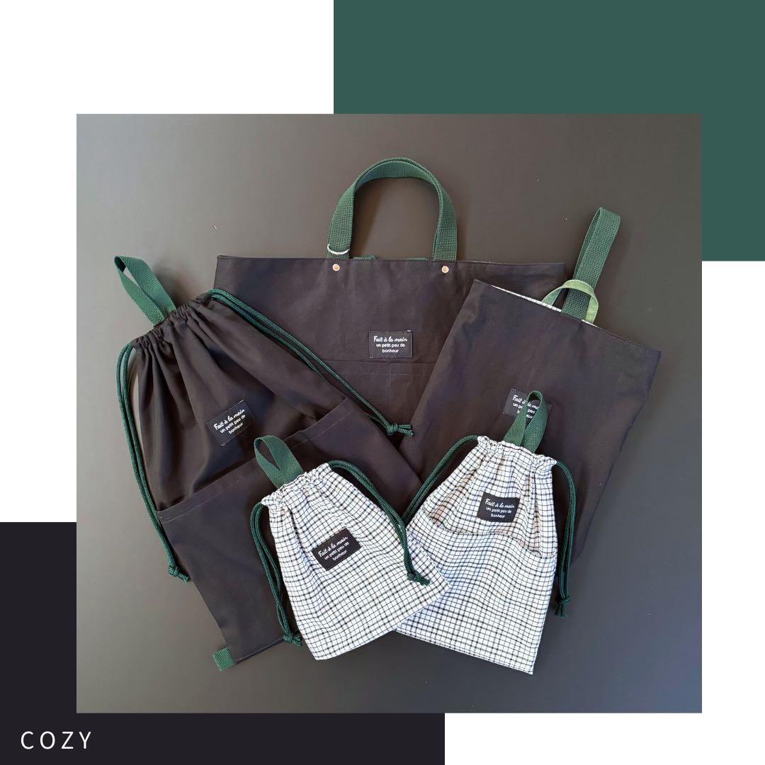 男の子　差し色グリーンがカッコいい！基本の入園入学5点セット