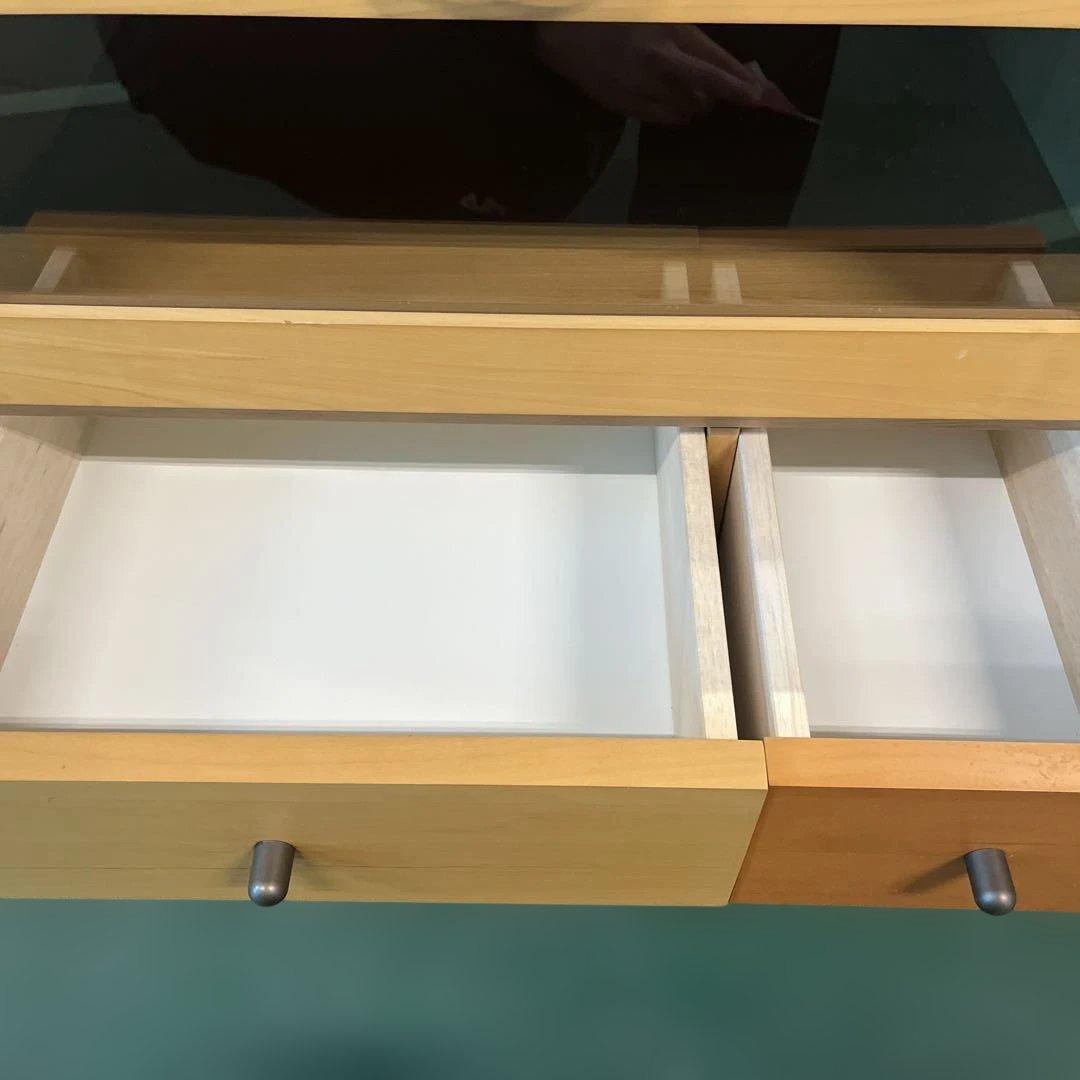 木製テレビ台 引き出し付き ガラス付き インテリア 家具