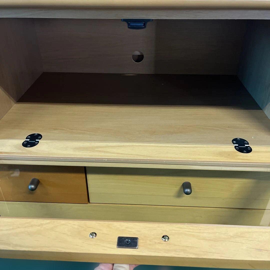 木製テレビ台 引き出し付き ガラス付き インテリア 家具