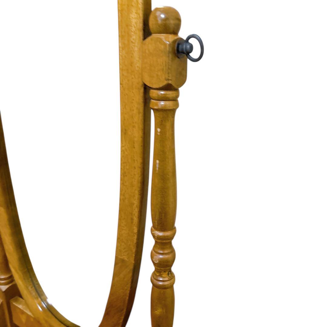 アンティーク　木製　全身鏡　スタンドミラー　ヴィンテージ　オーバル　姿見