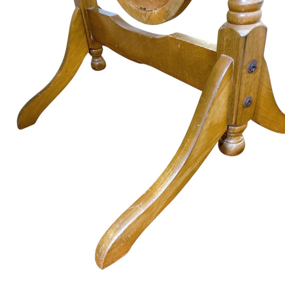 アンティーク　木製　全身鏡　スタンドミラー　ヴィンテージ　オーバル　姿見