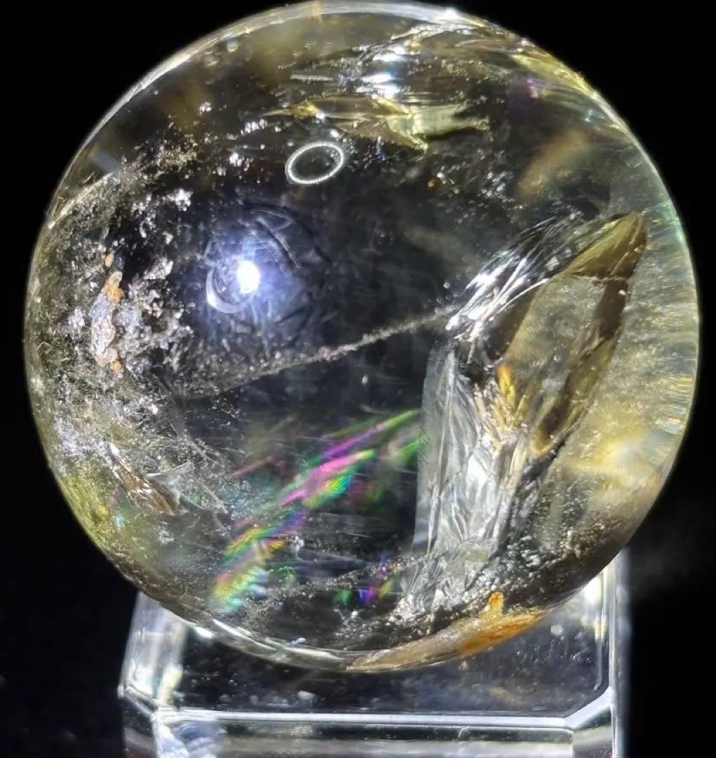 【金・成功・良縁】虹入！青ラダー入シトリンスフィア⭐️ゴールデンヒーラ共R207